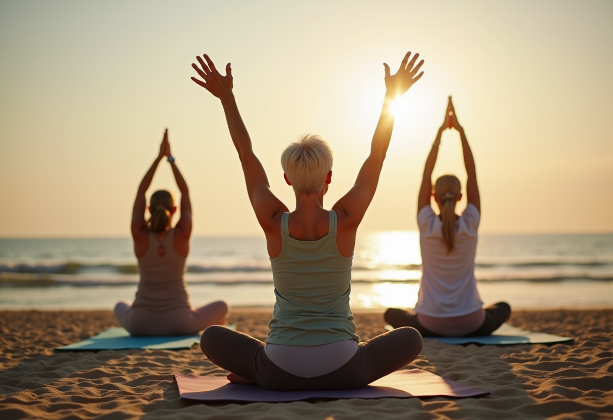 Жінка практикує дихальні вправи йоги